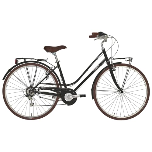 Alpina Bike Bicicletta RONDINE Alpina da donna, 28" e telaio in acciaio 46 cm Nero
