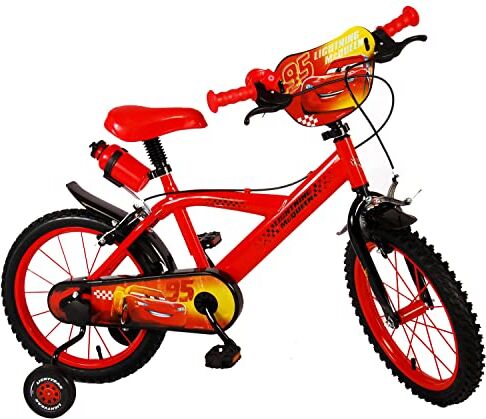 albri 16 Pollici, Bici Cars Unisex Bambino, Rossa