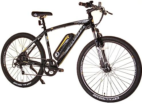 Swifty AT650, Mountain Bike with Battery on Frame Unisex-Adult, Nero/Giallo, Taglia Unica