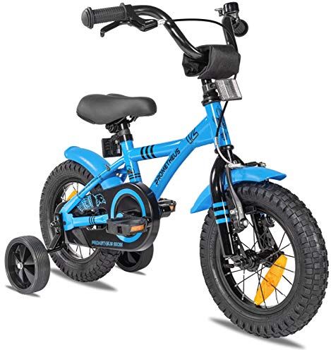 PROMETHEUS BICYCLES bicicletta bambini 3-5 anni bici bambina 3 anni bambino 12 pollici bimba con rotelle e freno contropedale Blu