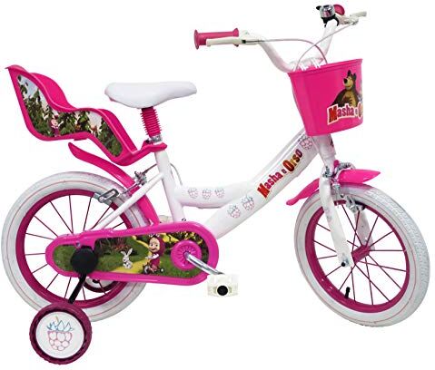 Denver Masha E Orso, Bicicletta per bambino, Bianco, Fuxia, 14