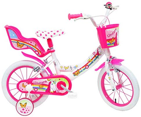 Denver Unicorn, Bicicletta Bambino, Bianco-Rosa, Misura 14