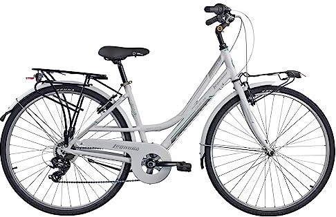 Legnano BELLARIA, City Bike Donna, Bianco Matt e Grigio, Telaio 48