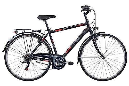 Legnano Portofino, City Bike Uomo, Nero Matt o Grigio o Rosso, 50