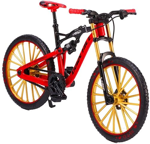 liyungg Mountain Bike da Dito in Miniatura Rossa, Modellino di Bicicletta in Lega, 1:8 della Bicicletta della Lega Modellino, per l'insegnamento, Casa, Ufficio, Club