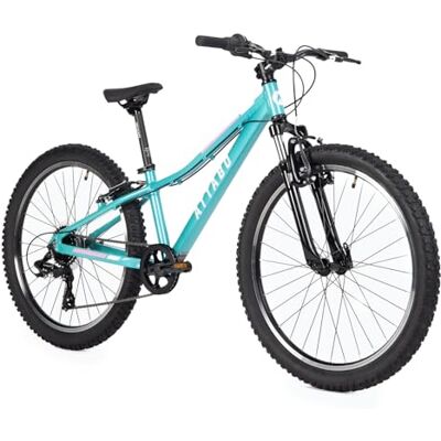 ATTABO Mountain Bike per Bambini MTB JR Bici Bambini con Telaio in Alluminio 12" Bicicletta Montagna con Ruote da 24" con Regolabile 8 velocità Deragliatore Colore Turchese ATTABO Mountain Bike per Bambini MTB JR Bici Bambini con Telaio in Alluminio 12" Bicicletta Montagna con Ruote da 24" con Regolabile 8 velocità Deragliatore Colore Turchese
