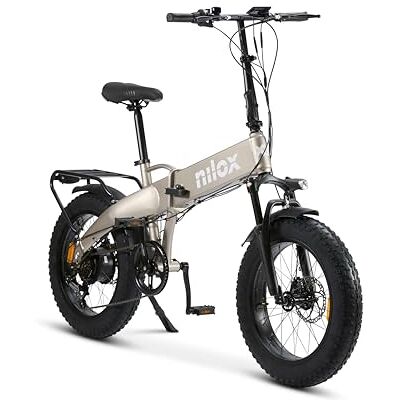 Nilox , Ebike X10, Bici Elettrica Pieghevole, Fino a 70 km di Autonomia, Fino a 25 Km/h, Motore da 36 V/250 W e Batteria Removibile 36V-13 Ah, Gomme FAT 20"x4", Cambio a 6 Velocità, Colore Grigio Nilox , Ebike X10, Bici Elettrica Pieghevole, Fino a 70 km di Autonomia, Fino a 25 Km/h, Motore da 36 V/250 W e Batteria Removibile 36V-13 Ah, Gomme FAT 20"x4", Cambio a 6 Velocità, Colore Grigio