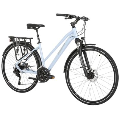 ATTABO Spate 2.0 Bicicletta da trekking da donna, 28 pollici, 19", colore bianco, Shimano CUES 2x9 & SR Suntour NEX 63 mm, con LED dinamo, portapacchi e parafanghi, per tutti i giorni e escursioni ATTABO Spate 2.0 Bicicletta da trekking da donna, 28 pollici, 19", colore bianco, Shimano CUES 2x9 & SR Suntour NEX 63 mm, con LED dinamo, portapacchi e parafanghi, per tutti i giorni e escursioni