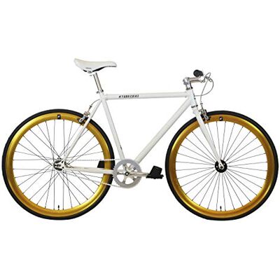 FabricBike Original, Bicicletta Fixie Gioventù Unisex, Bianco e Oro, S-49cm FabricBike Original, Bicicletta Fixie Gioventù Unisex, Bianco e Oro, S-49cm