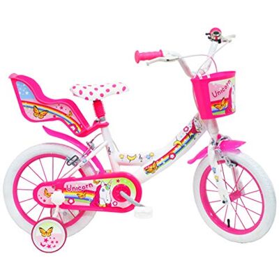 Denver Unicorn, Bicicletta Bambino, Bianco-Rosa, Misura 14 Denver Unicorn, Bicicletta Bambino, Bianco-Rosa, Misura 14