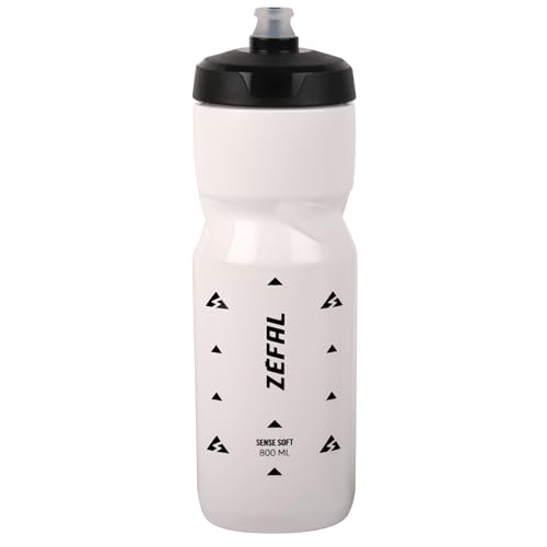 ZEFAL Sense Soft 80 Borraccia Bici e MTB Senza BPA Borraccia Sportiva e Ciclismo Inodore e Leggera 800ml, Bianco