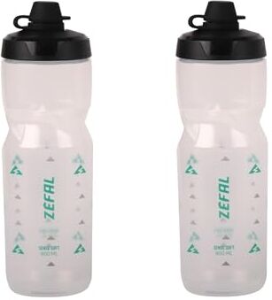 ZEFAL Pack Sense Soft 80 No Mud Set di due Borracce Bici e MTB Con Protezione Della Tettarella Senza BPA Borraccia Ciclismo e Sportiva Inodore e Leggera 2 x 800ml, Traslucido