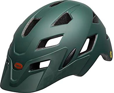 BELL Sidetrack Bambino Casco, Ciclismo, Matte Dark Green/Orange, Unisize 47-54cm