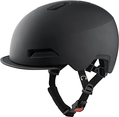 ALPINA Brooklyn, Casco da Bicicletta Unisex Adulto, Black Matt, 57-61 cm