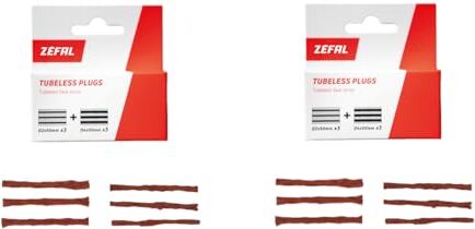 ZEFAL Pack Tubeless Plugs Set di Vermicelli Tubeless MTB Vermicelli Tubeless da Utilizzare con il Kit Riparazione Tubeless 2 Scatole con 3 x Ø 2mm + 3 x Ø 4mm