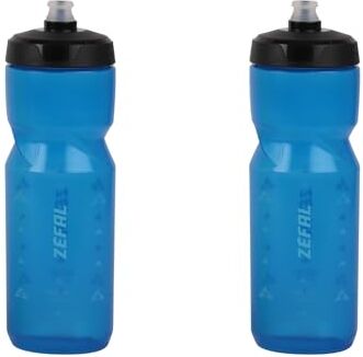 ZEFAL Pack Sense Soft 80 Set di due Borracce Bici e MTB Borraccia Ciclismo e Sportiva Flessibile e Inodore Borraccia Bici Senza BPA Tappo in Silicone Blu Trasparente, 2 x 800ml