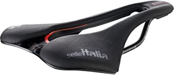 Selle Italia SLR BOOST KIT MANGANESE SUPERFLOW Sella Bicicletta con Design Classico SLR, sella bici da strada comoda in gel e foro Superflow, Taglia L3, Nero e Rosso