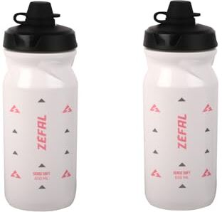 ZEFAL Pack Sense Soft 65 No Mud Set di due Borracce Bici e MTB Con Protezione Della Tettarella Senza BPA Borraccia Ciclismo e Sportiva Inodore e Leggera 2 x 650ml, Bianco