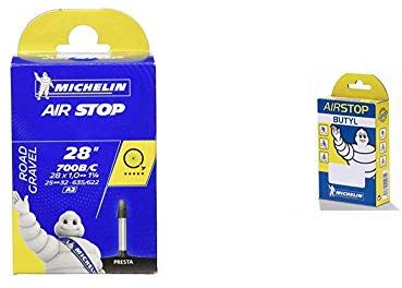 Michelin Airstop Camera d'Aria per Bicicletta (700 c, 25-32 mm con valvola Francese 40 mm) & Camera d'Aria Airstop 29 x 1.9/2.5 inch Presta