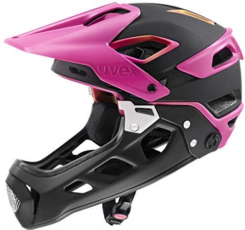 Uvex jakkyl hde 2.0, casco MTB sicuro unisex, vestibilità migliorata, mentoniera removibile, future black matt, 56-61 cm