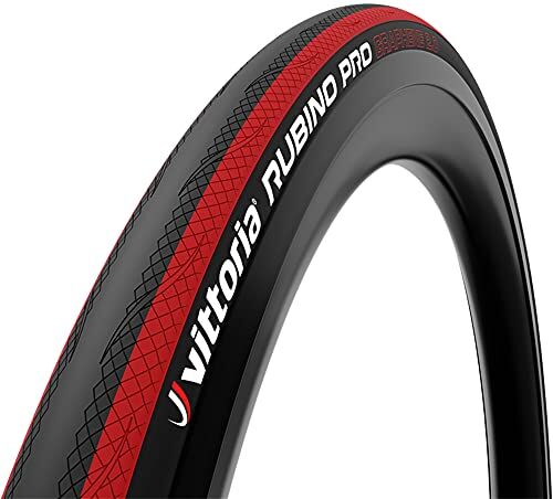 Vittoria Rubino Pro, Bike Tires Unisex Adulto, Black Red, 700 x 25c