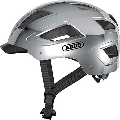 Abus Hyban 2.0 Casco da città Casco da città per uso quotidiano con calotta rigida in ABS Per uomo e donna Argento, Taglia M