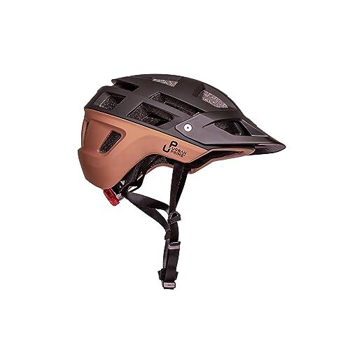 PRiME PRO Helmet, Casco Protettivo con Luci e Visiera, Bici, e-Bike e Monopattino Elettrico Unisex Adulto, Nero, Bronzo, L (59-62 cm)