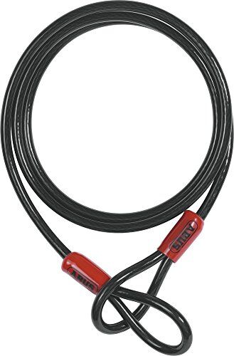 Abus Cobra 10 loop cable cavo in acciaio rivestito plastica sicurezza per accessori di biciclette e moto lunghezza 3 metri, spessore mm, nero
