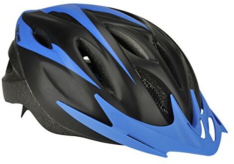 Fischer Casco da bicicletta anello interno regolabile, imbottitura, con illuminazione, Adulto, Nero/Blu (Black/Blue), L/XL