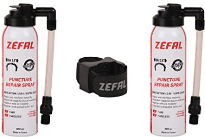 ZEFAL Pack Repair Spray con Attaccamento per Montare su Bicicletta Bomboletta Gonfia e Ripara Gomme Bici 2 Bottiglie da 100 ml