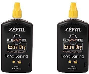 ZEFAL Pack Extra Dry Wax 2 x Bottiglie di Lubrificante Catena Bici Premium a Base di Cera Olio Catena Bici Pulizia Ottimale della Trasmissione 2 x 120 ML