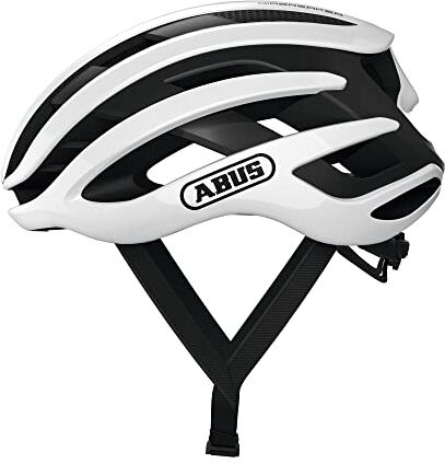 Abus AirBreaker Casco da ciclismo Casco da bici di fascia alta per ciclismo professionistico Unisex, per uomo e donna Bianco, Taglia M