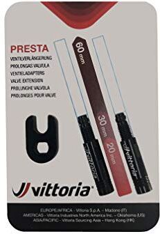 Vittoria VI Extensión de Válvula 20 mm Blister 2 Uds + Llave Obús