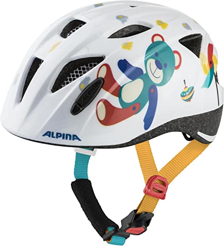 ALPINA XIMO, Casco da Bicicletta Unisex Bambino, White Bear Gloss, 49-54 cm