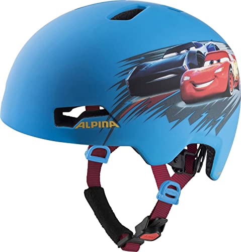 ALPINA Hackney Disney, Casco da Bicicletta Unisex Bambino, Cars, 51-56 cm