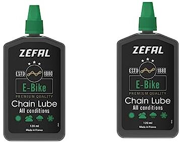 ZEFAL Pack E-Bike Chain Lube 2 x Bottiglie di Olio Catena per Bici Lubrificante Catena per Bicicletta Elettrica Grasso per Bicicletta 120 ml x 2