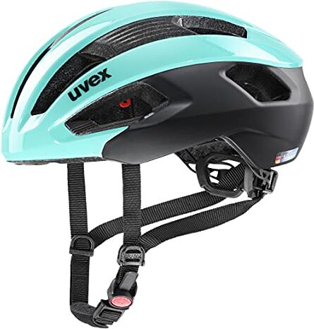 Uvex rise cc, casco sicuro ad alte prestazioni unisex, regolazione individuale delle dimensioni, aerazione ottimizzata, aqua, black, 56-59 cm