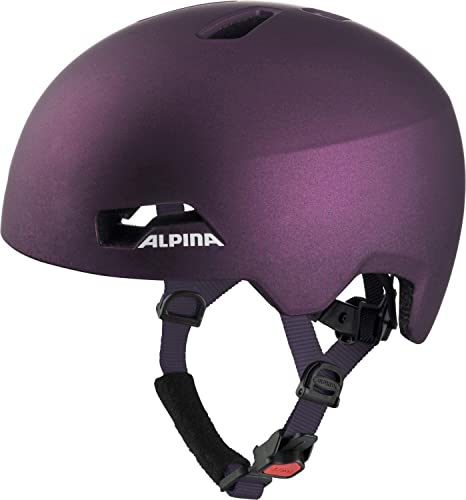 ALPINA Hackney, Caschi da Ciclismo Girls, Dark-Violet, 51-56