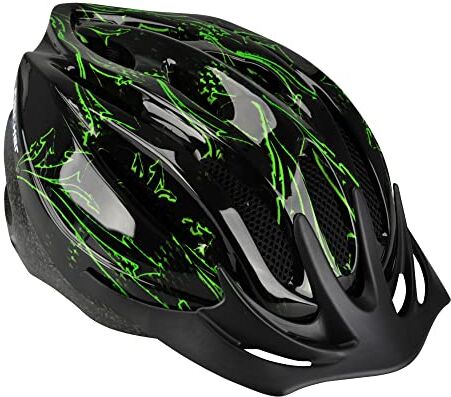 Fischer Casco da ciclismo, Adulto, Nero (Black/Verde), S/M