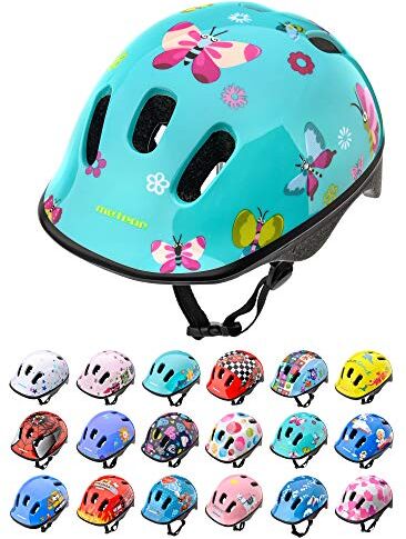 meteor Casco Bici Ideale per Bambini Caschi Perfetto per Downhill Enduro Ciclismo MTB Scooter Helmet Ideale per Tutte Le Forme di attività in Bicicletta Helmo (S 48-52 cm, Butterflies)