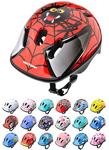 meteor Casco Bici ideale per bambini Caschi perfetto per Downhill Enduro Ciclismo MTB Scooter Helmet Ideale per Tutte Le Forme di attività in Bicicletta Helmo (XS 44-48 cm, spider)