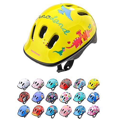meteor Casco Bici ideale per bambini Caschi perfetto per Downhill Enduro Ciclismo MTB Scooter Helmet Ideale per Tutte Le Forme di attività in Bicicletta Helmo (S 48-52 cm, dino)