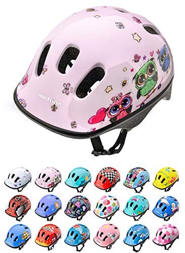 meteor Casco Bici ideale per bambini Caschi perfetto per Downhill Enduro Ciclismo MTB Scooter Helmet Ideale per Tutte Le Forme di attività in Bicicletta Helmo (XS 44-48 cm, little owl)