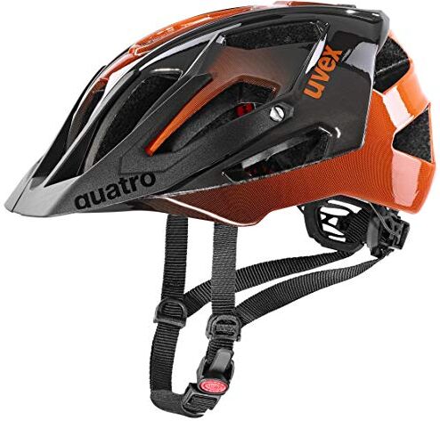 Uvex quatro, casco MTB sicuro unisex, regolazione individuale delle dimensioni, cchermo regolabile, titan, orange, 52-57 cm