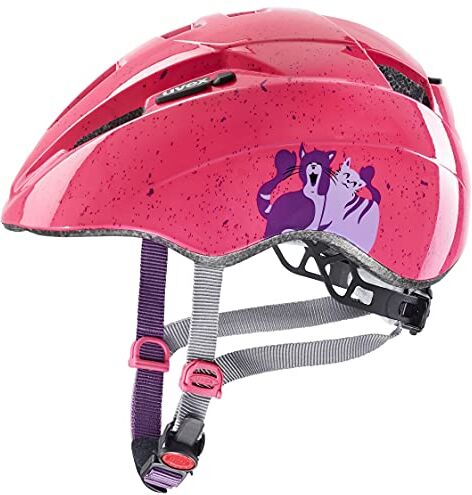 Uvex kid 2, casco da ciclismo leggero per bambini, regolazione individuale delle dimensioni, ampliabile con luce a LED, cats, 46-52 cm