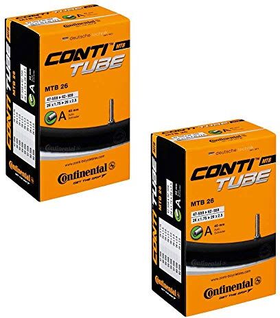 Continental Mtb Tube 26", Tubo interno Unisex-Adult, Nero, Pacco da 2