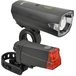 Fischer Set di luci per Bicicletta 12 Lux, Set di luci a Batteria, Luce Anteriore e Posteriore, Protezione dagli Spruzzi d'Acqua Secondo IP44, Approvato dalla StVZO, Nero Fischer Set di luci per Bicicletta 12 Lux, Set di luci a Batteria, Luce Anteriore e Posteriore, Protezione dagli Spruzzi d'Acqua Secondo IP44, Approvato dalla StVZO, Nero