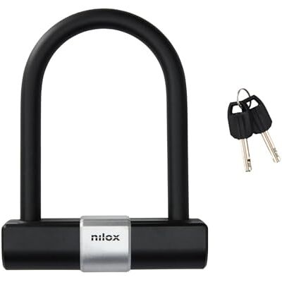 Nilox Catena U-Shape per Bicicletta, Catena di Protezione Bici Antifurto e Scasso, Cavo di Alta Qualità, Resistente a Graffi e Tagli, 2 Chiavi Incluse Nilox Catena U-Shape per Bicicletta, Catena di Protezione Bici Antifurto e Scasso, Cavo di Alta Qualità, Resistente a Graffi e Tagli, 2 Chiavi Incluse