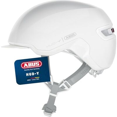 ABUS Casco da bicicletta HUD-Y con luce posteriore LED magnetica ricaricabile e chiusura magnetica Casco urbano elegante per l'uso quotidiano per uomo e donna ABUS Casco da bicicletta HUD-Y con luce posteriore LED magnetica ricaricabile e chiusura magnetica Casco urbano elegante per l'uso quotidiano per uomo e donna