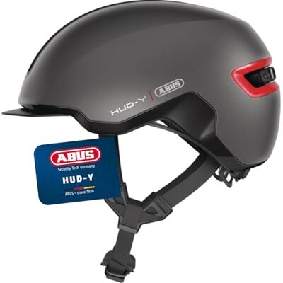 ABUS Urban Helmet HUD-Y con luce posteriore a LED magnetica e ricaricabile e chiusura magnetica Casco da bici cool per l'uso quotidiano per uomini e donne ABUS Urban Helmet HUD-Y con luce posteriore a LED magnetica e ricaricabile e chiusura magnetica Casco da bici cool per l'uso quotidiano per uomini e donne